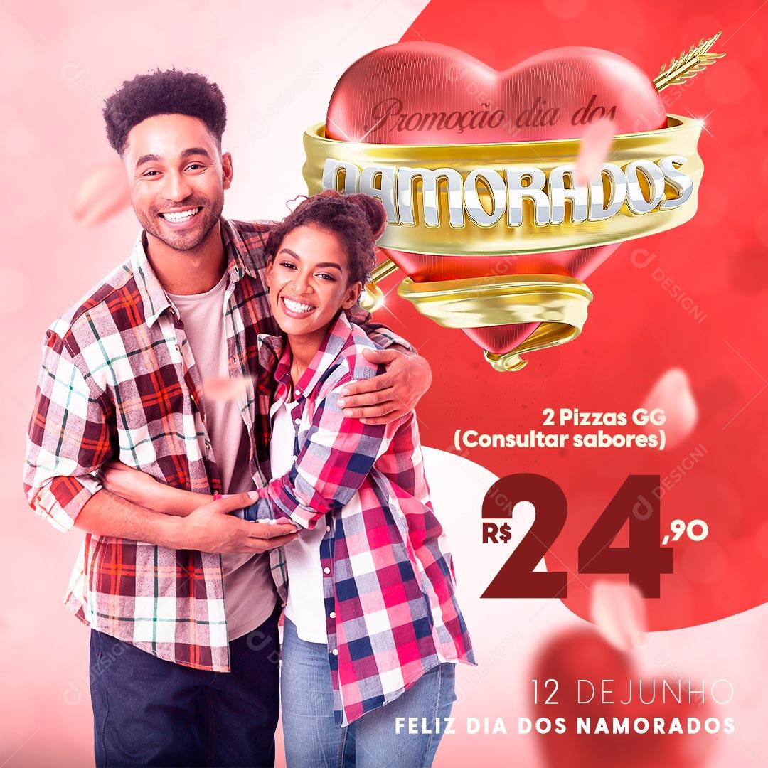 Feliz Dia Dos Namorados Data Comemorativa Social Media PSD Editável