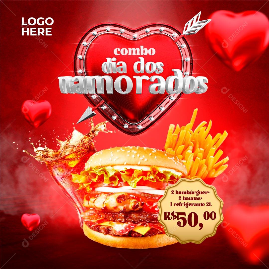 Feliz Dia Dos Namorados Data Comemorativa Social Media PSD Editável