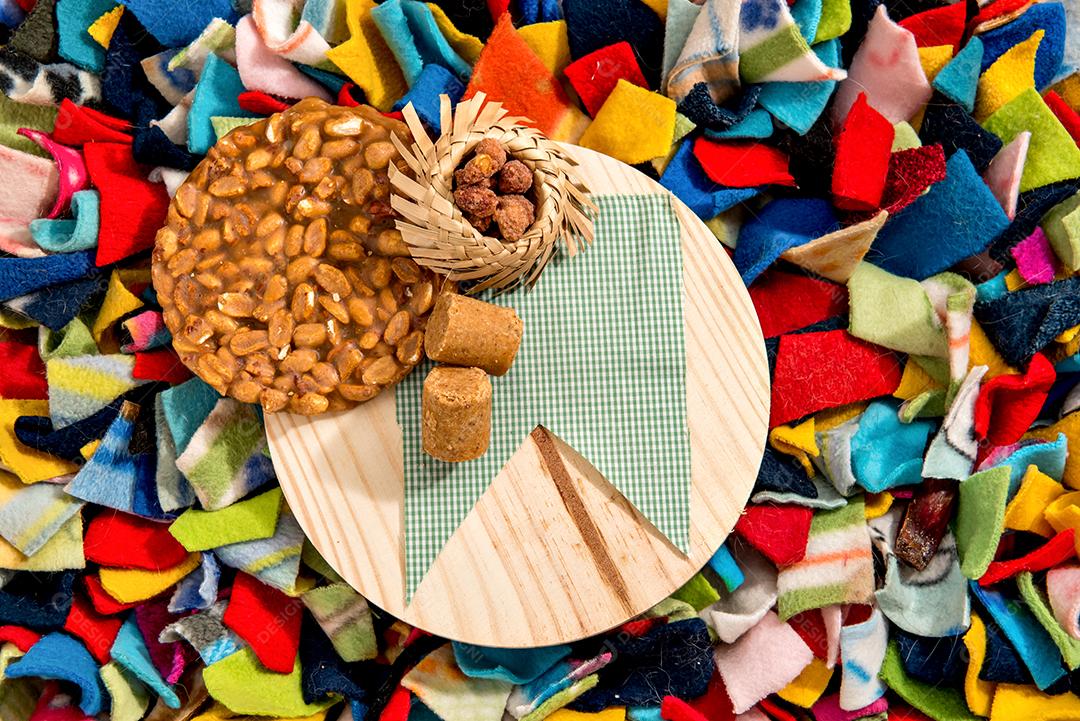 Fundo de festa junina brasileira vista superior