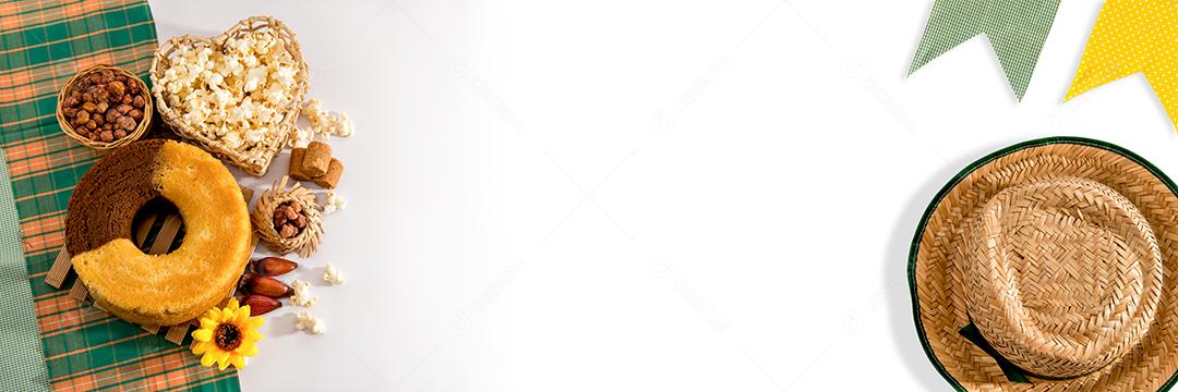 Fundo de festa junina brasileira vista superior