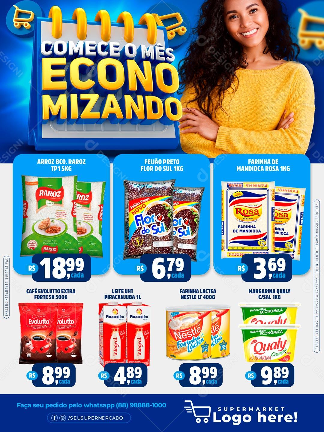 Encarte Comece A Semana Economizando Social Media PSD Editável