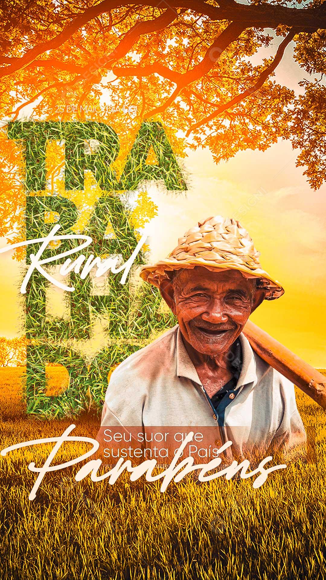 Social Media Story Dia do Trabalhador Rural 25 de Maio PSD Editável