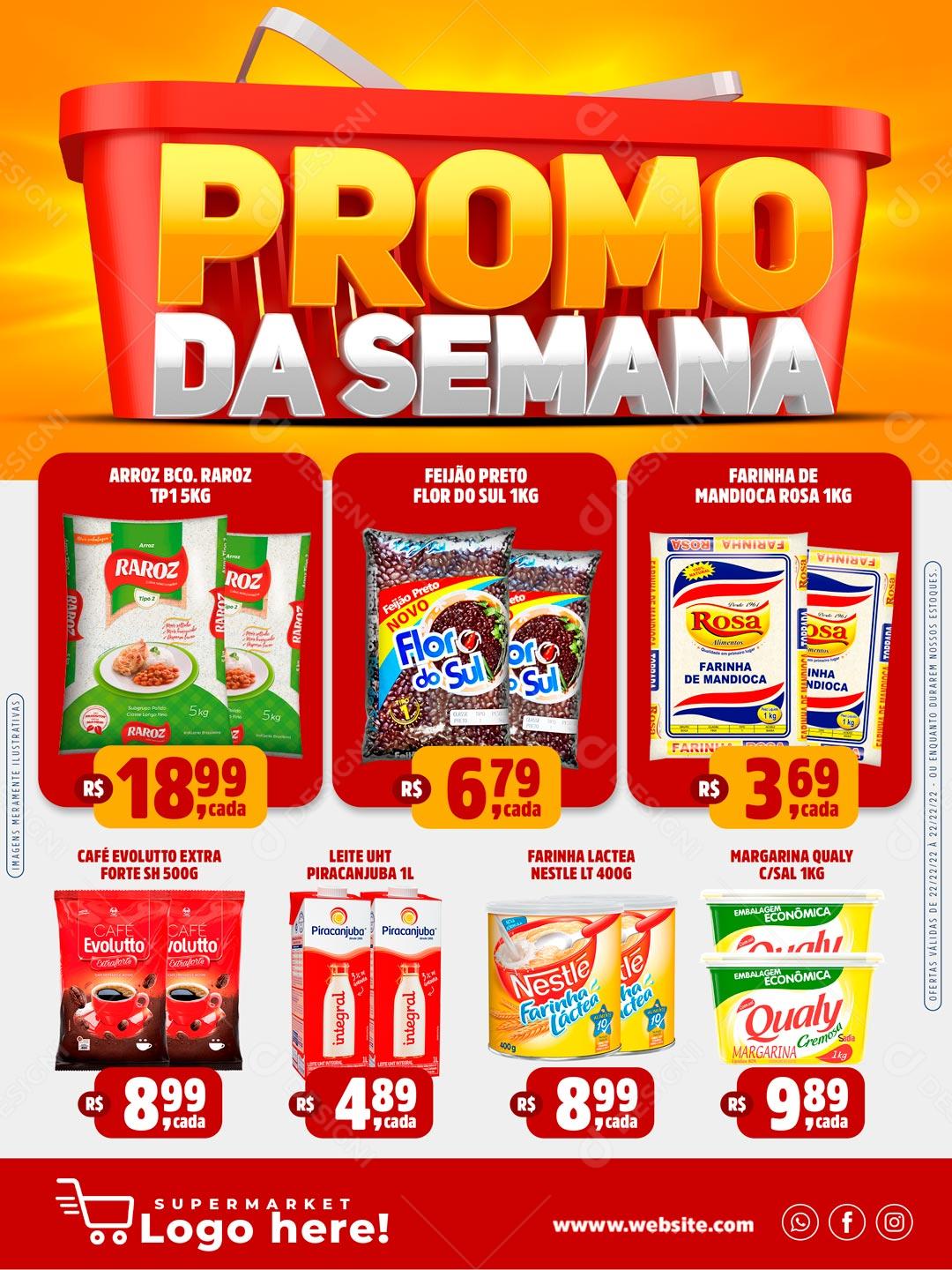 Encarte Promo Da Semana Venha Conferir Social Media PSD Editável