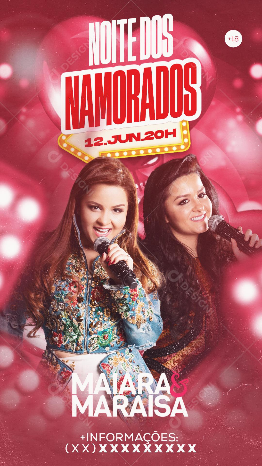 Flyer Noite Dos Namorados Com Maiara E Maraisa Social Media PSD Editável