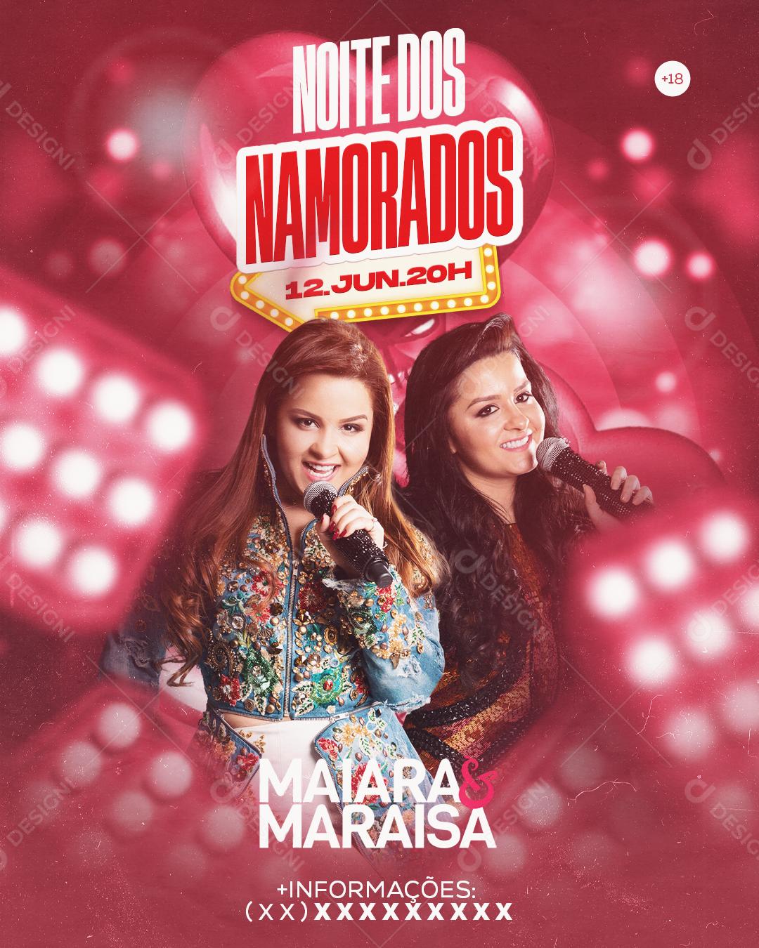 Flyer Noite Dos Namorados Com Maiara E Maraisa Social Media PSD Editável