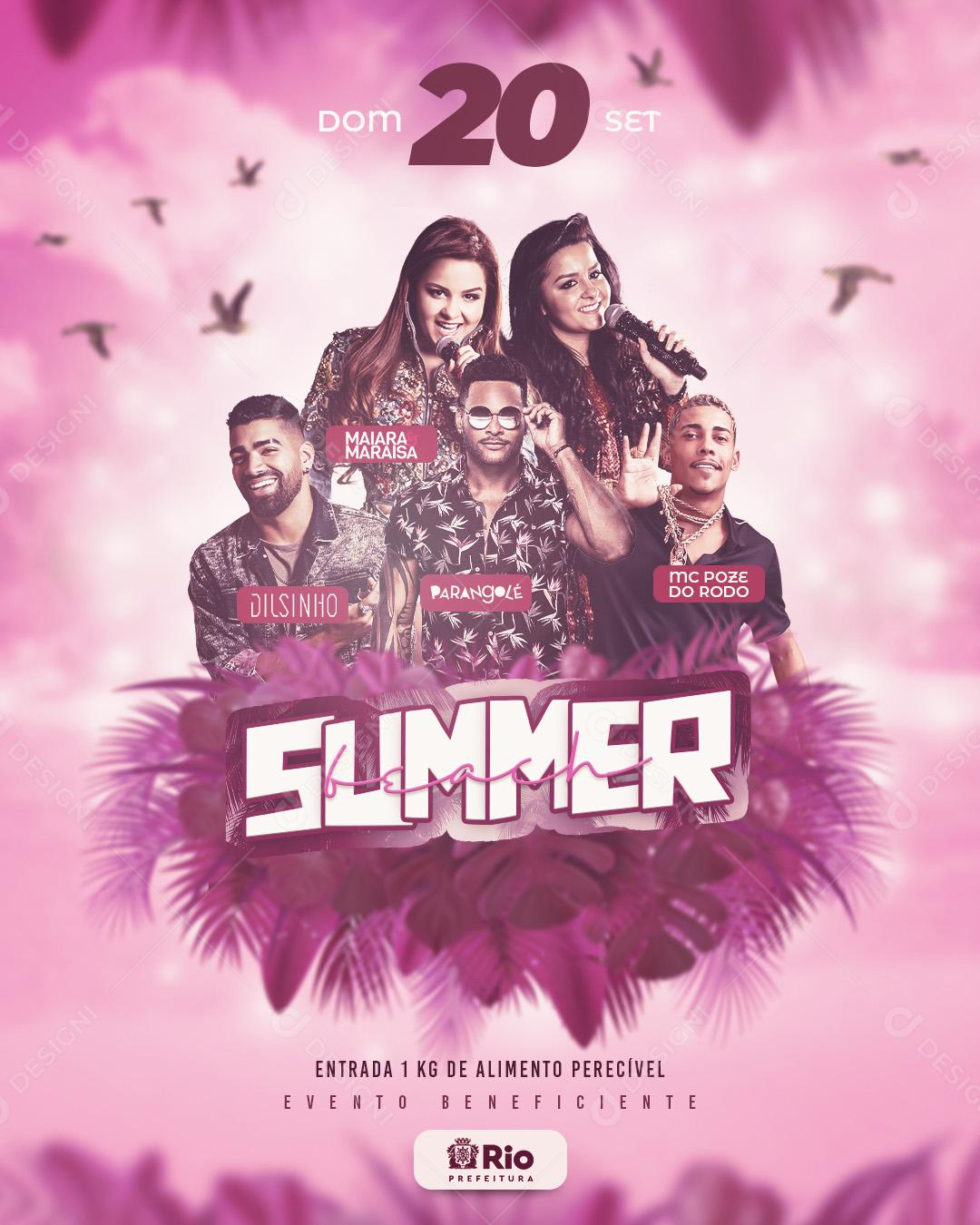 Flyer Summer Love Domingo 20 De Set Social Media PSD Editável