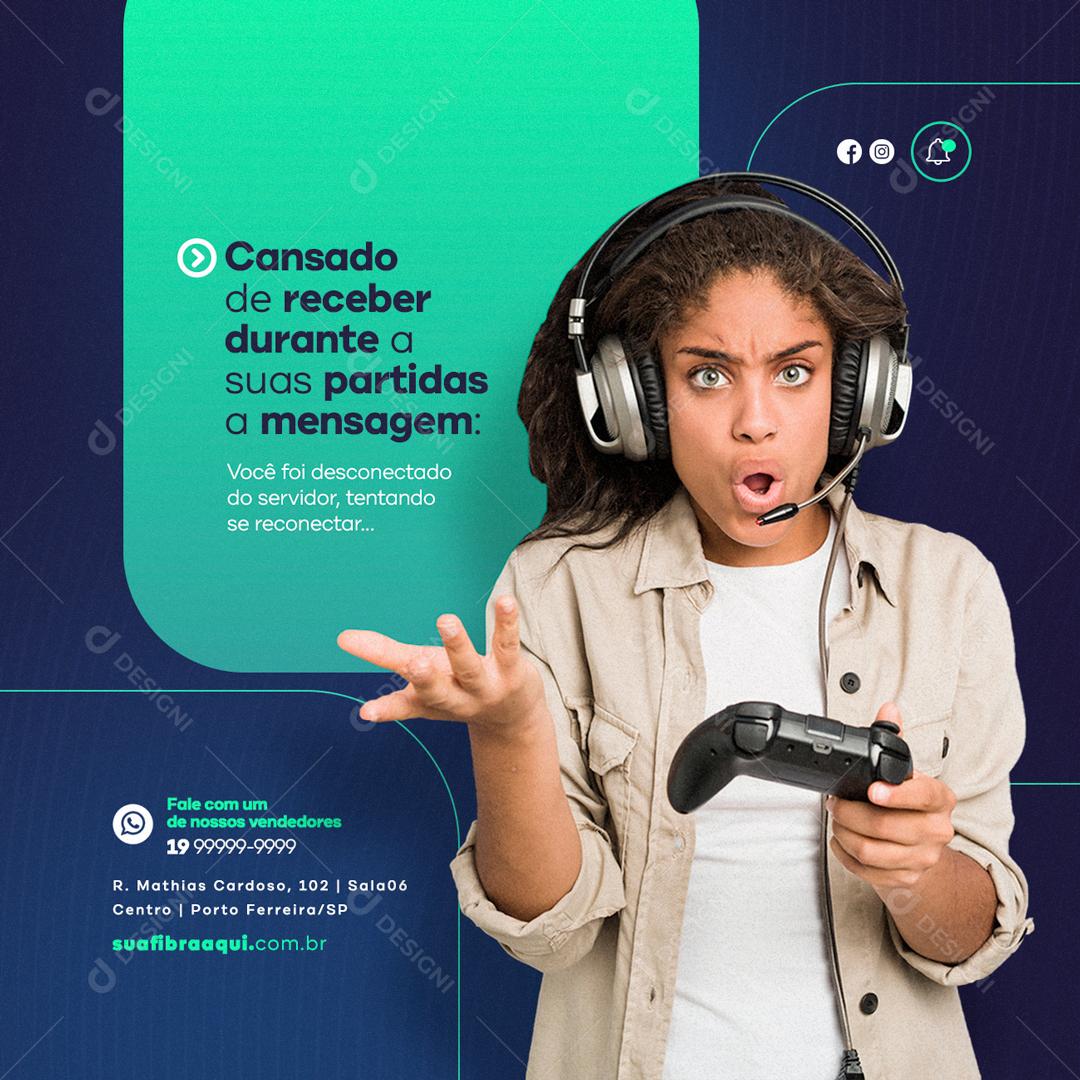 Social Media Cansado de receber mensagem Provedor de Internet PSD Editável