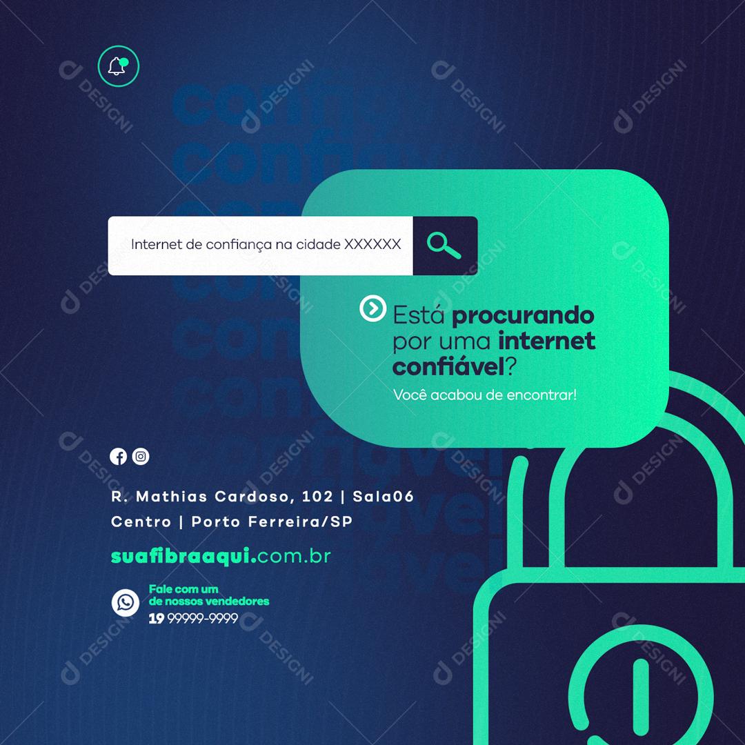 Social Media Está procurando por uma internet confiável Provedor de Internet PSD Editável