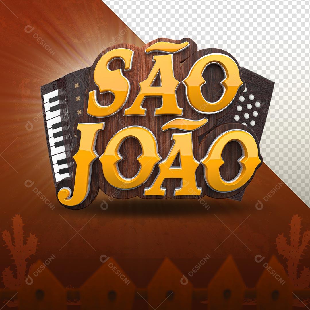 Selo 3D São João Com Em Base De Luzes PSD