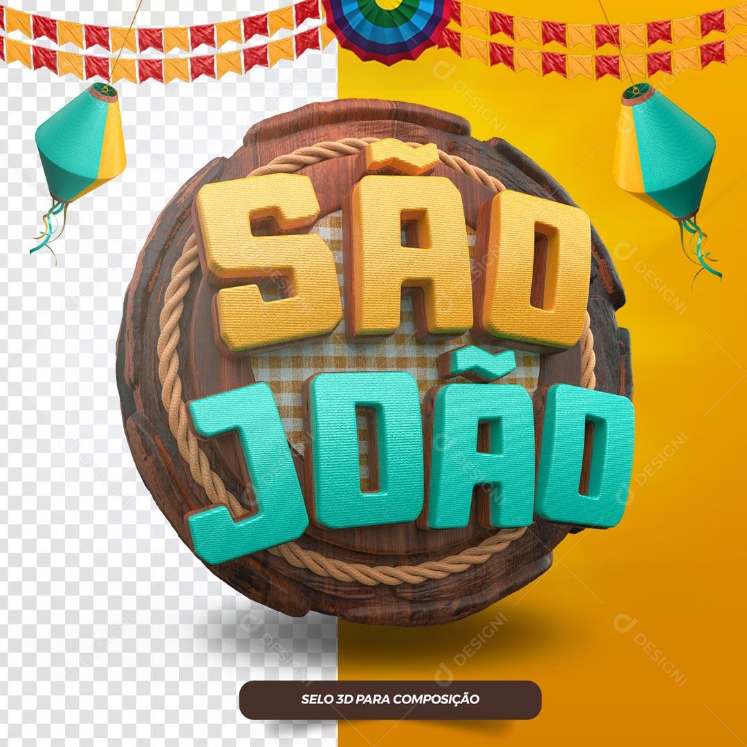 Selo 3D São João Xadrez Festa Junina  PSD