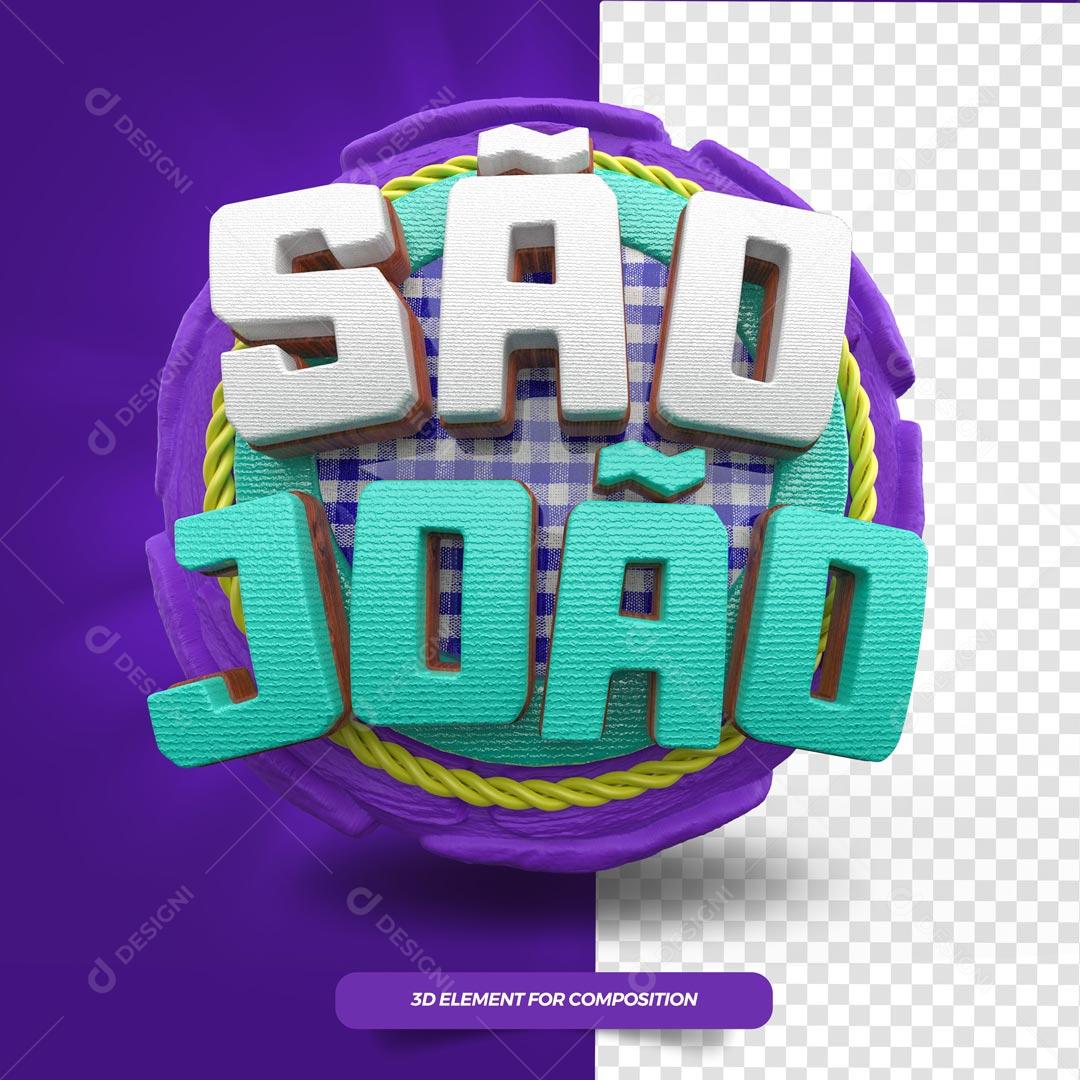 Selo 3D São João Xadrez Festa Junina  PSD
