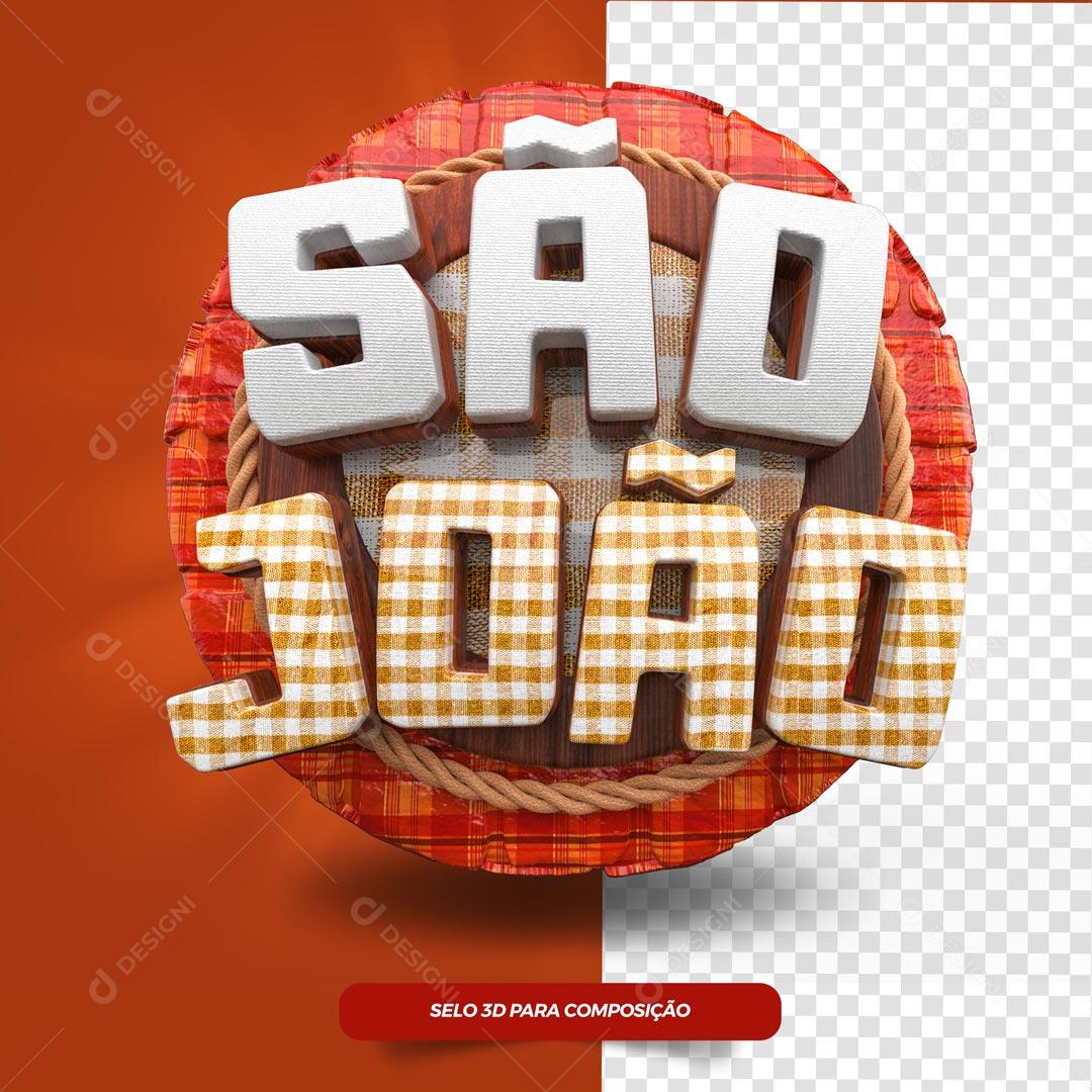 Selo 3D São João Xadrez Festa Junina  PSD