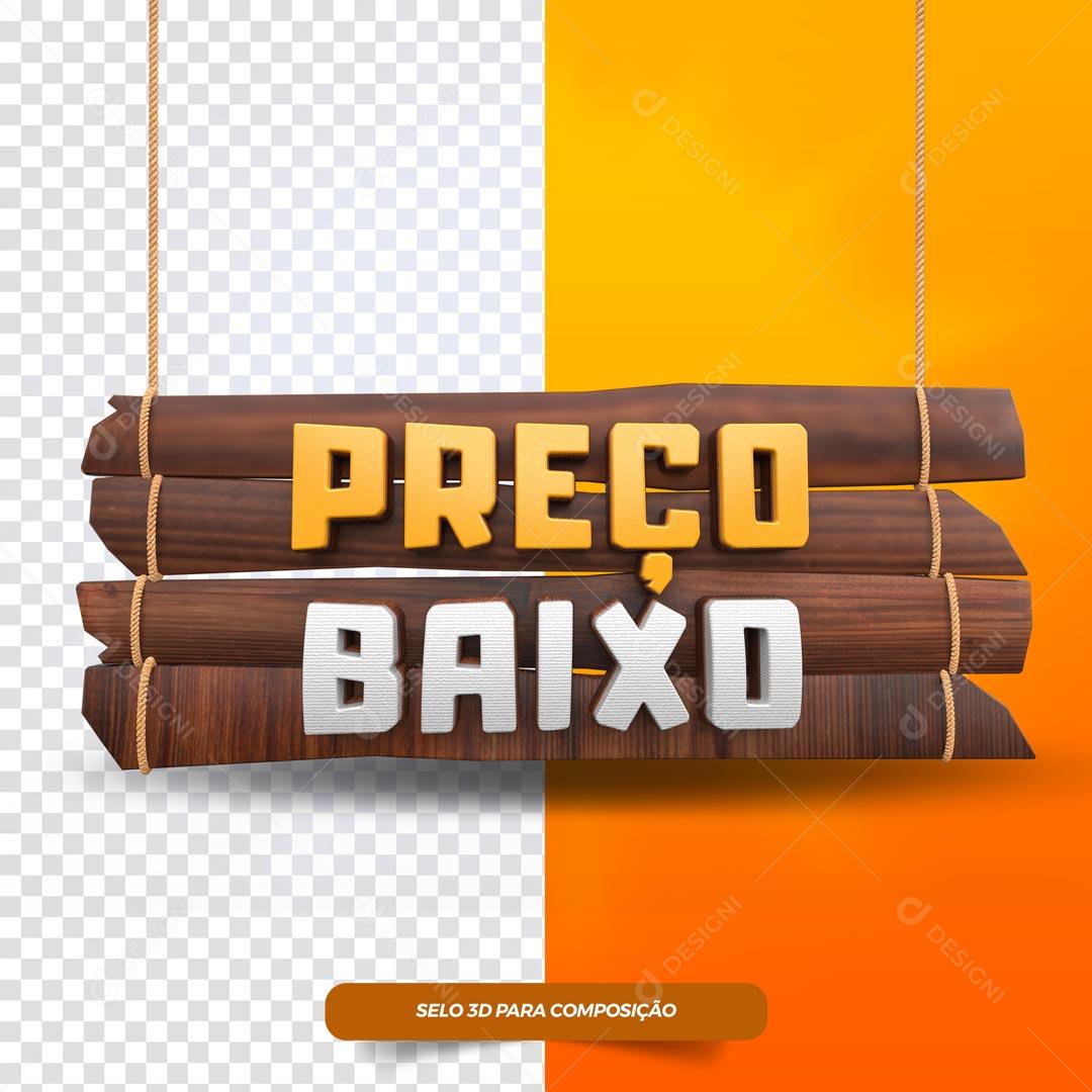 Selo 3D Preço Baixo Promoções PSD