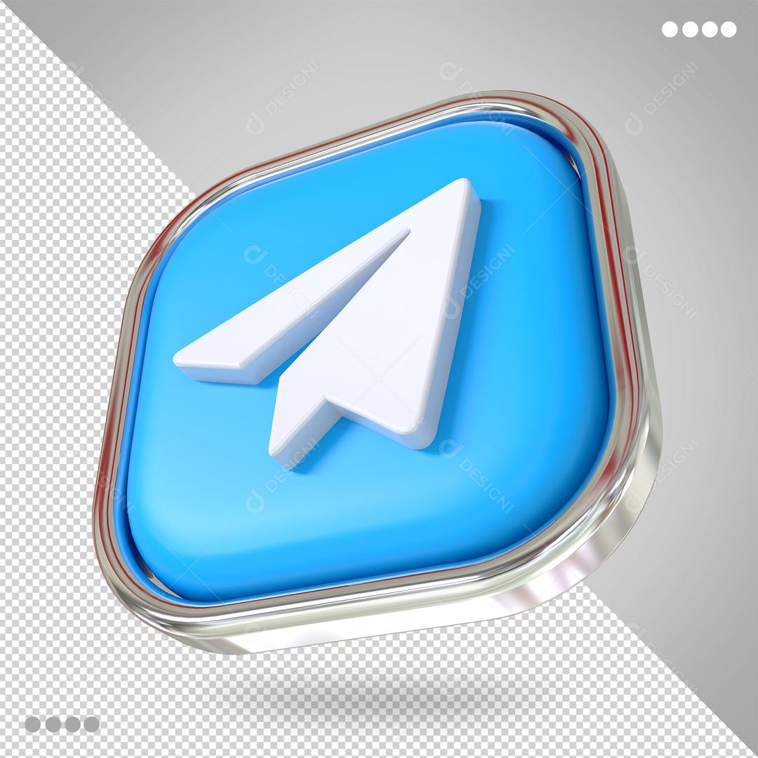 Telegram Elemento 3D Para Composição PSD