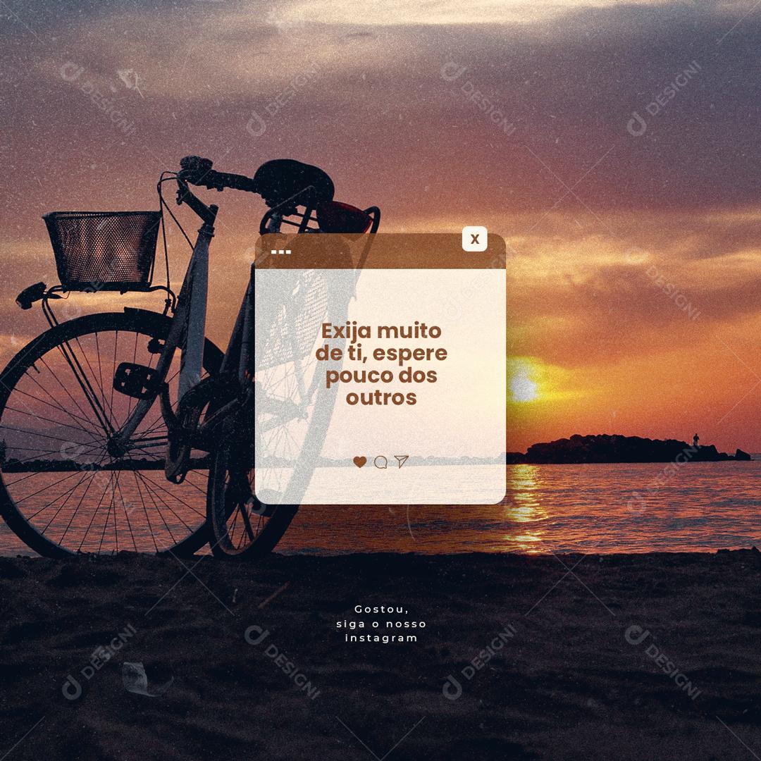 Social Media Exija muito de ti Frase Motivacional PSD Editável