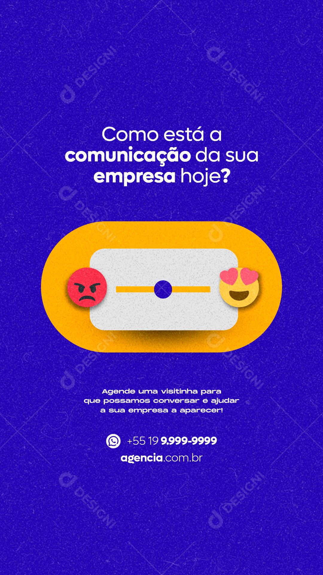 Story Como está a comunicação da sua Empresa hoje Marketing Social Media PSD Editável