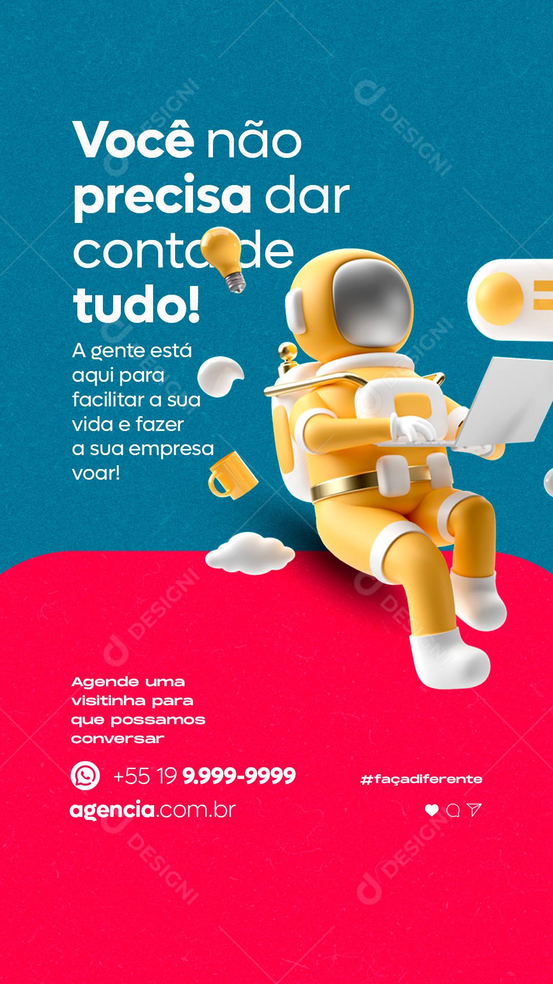 Story Você não precisa dar conta de Tudo Marketing Social Media PSD Editável