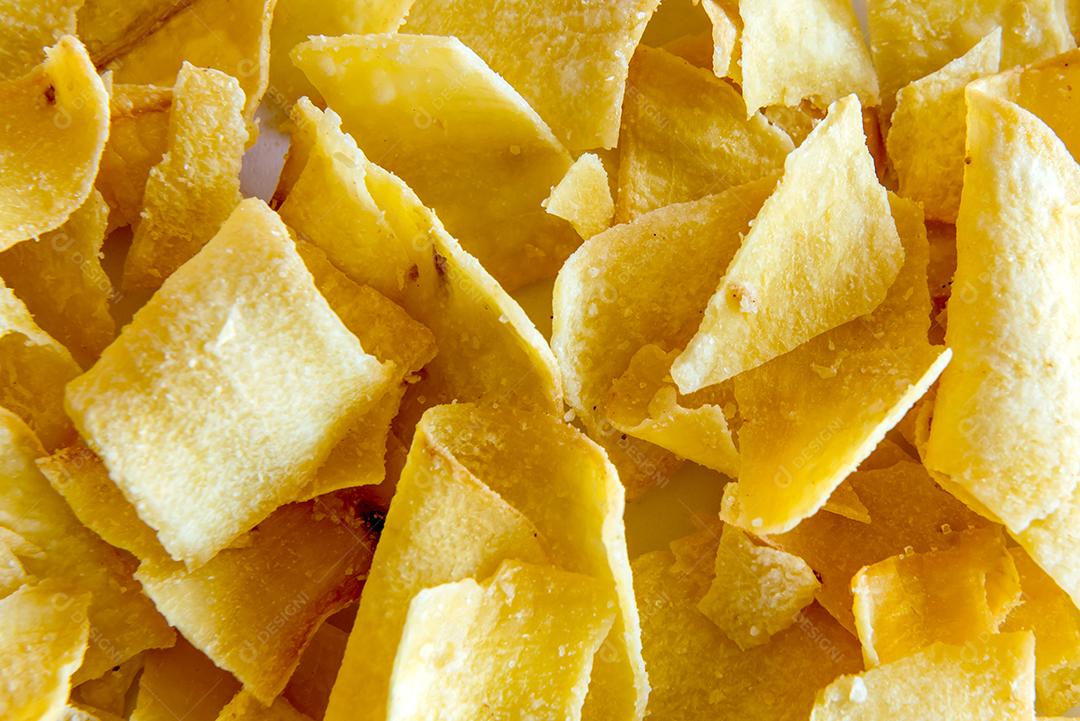Fundo de textura de chips de mandioca