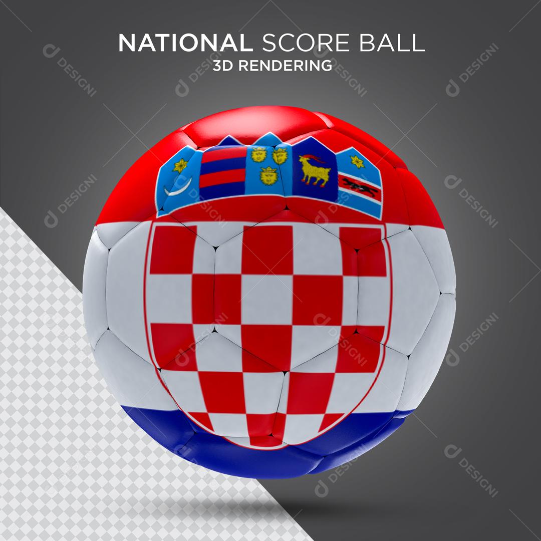 Bola da Croácia Elemento 3D para Composição PSD