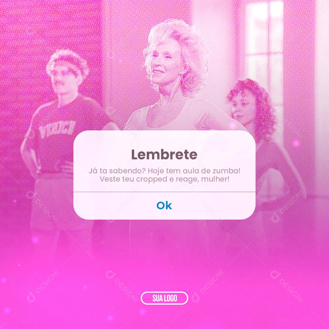 Social Media Lembrete Academia PSD Editável