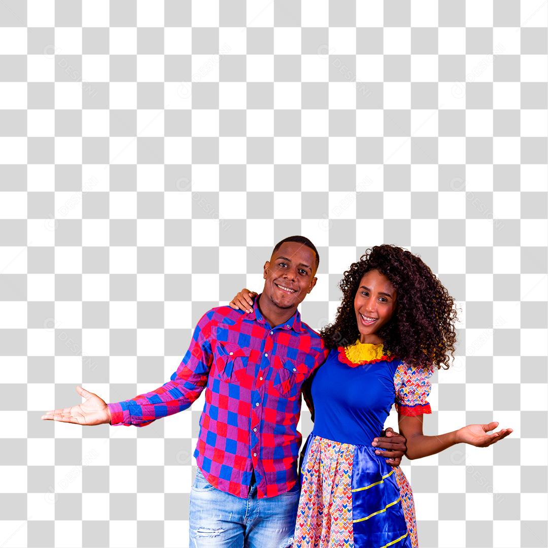 Casal vestindo roupas para Festa Junina São João