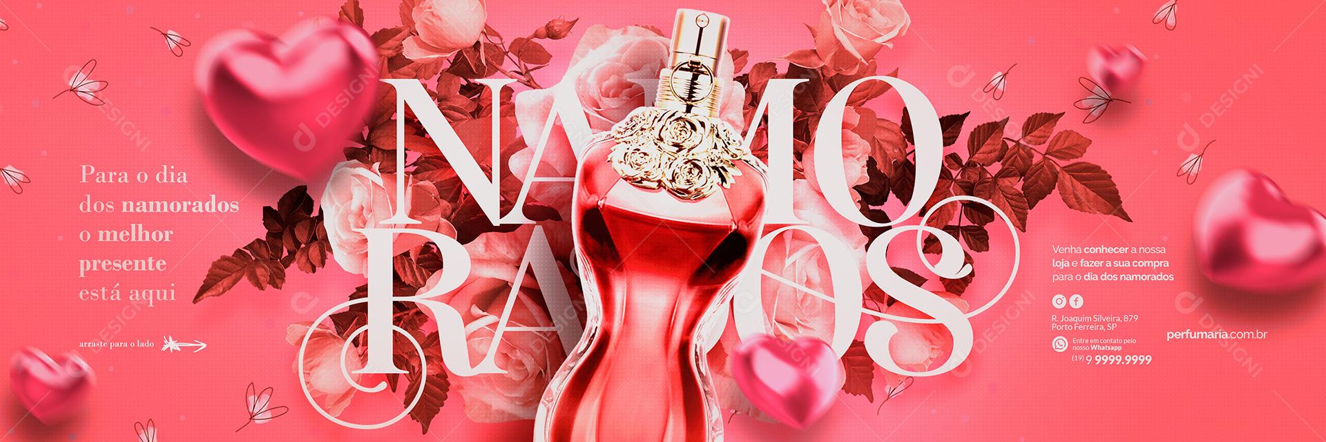 Social Media Para o Dia dos Namorados o melhor Presente Carrossel Perfumaria PSD Editável