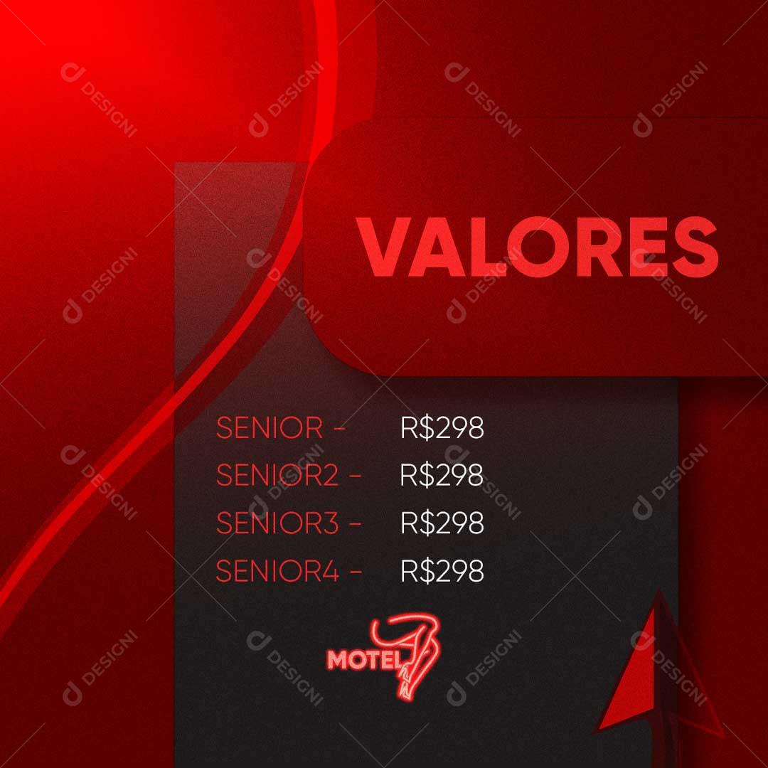Social Media Motel Valores PSD Editável