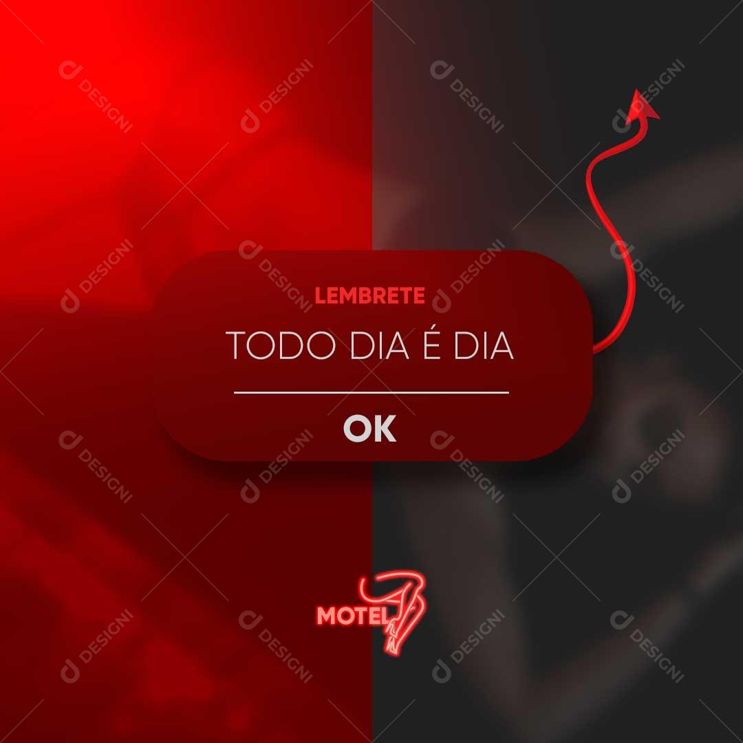 Social Media Motel Lembrete Todo Dia é Dia PSD Editável