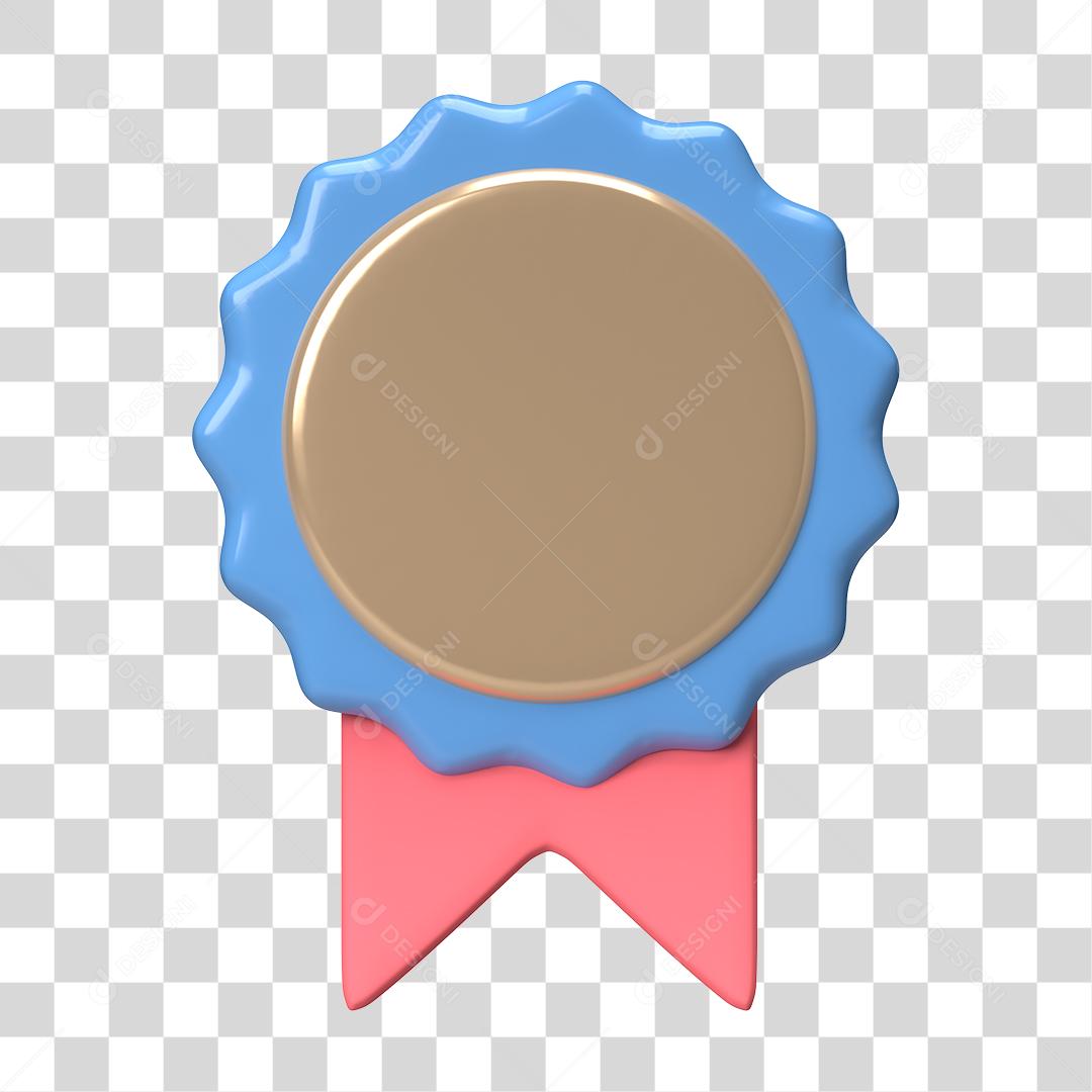Emblema de certificado Elemento 3D Para Composição PNG Transparente