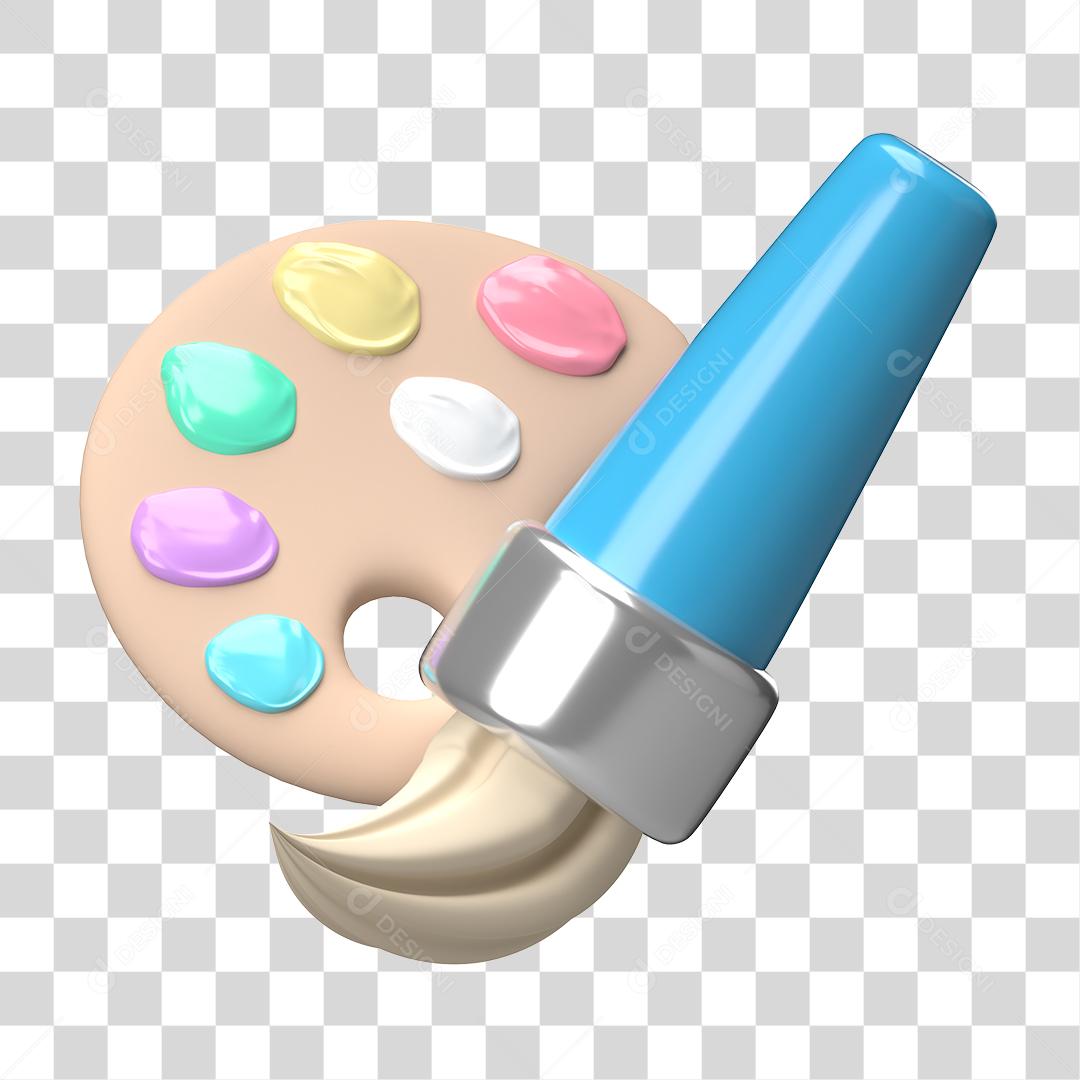 Estojo de Pintura Para Quadro Elemento 3D Para Composição PNG