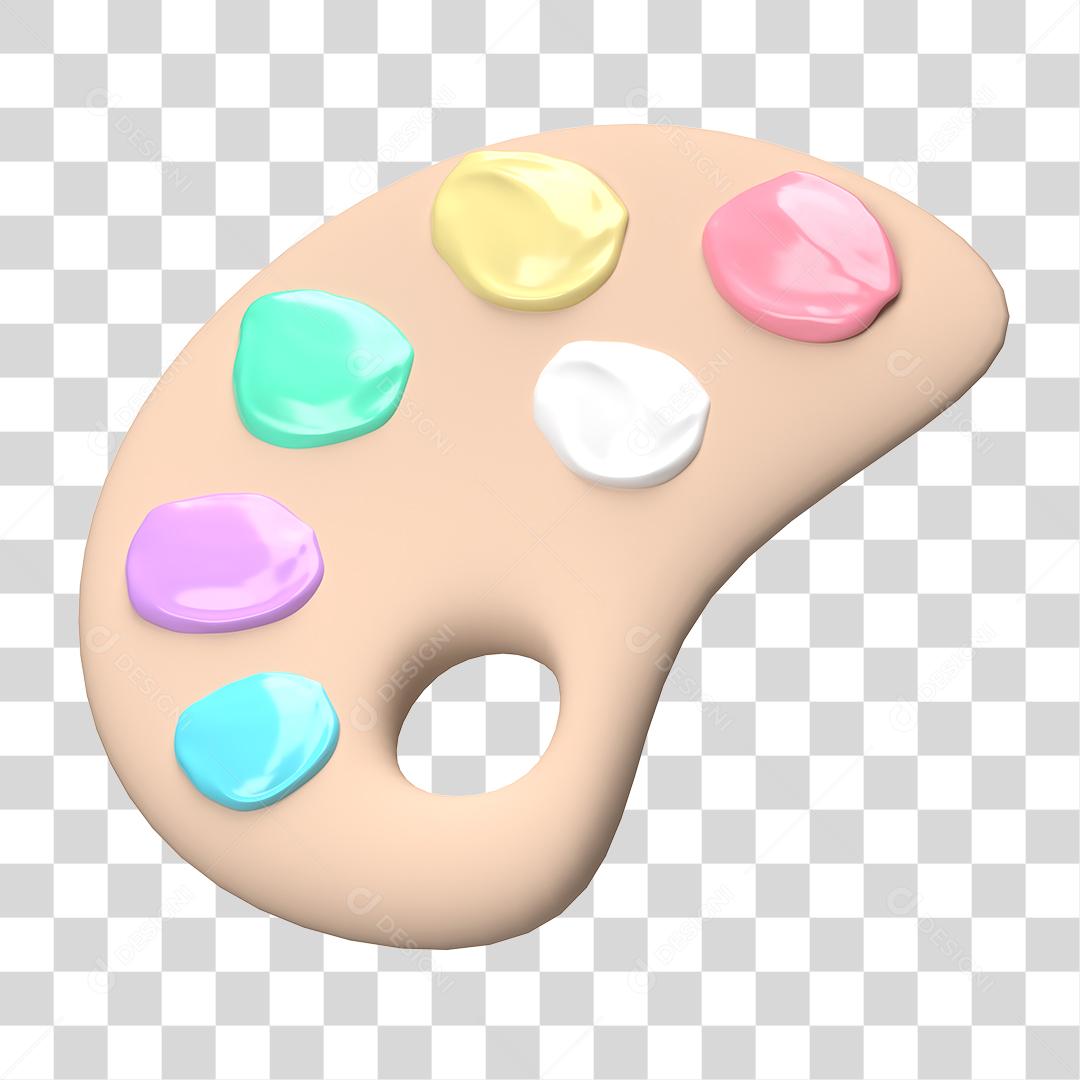 Paleta de Cores Elemento 3D Para Composição PNG Transparente