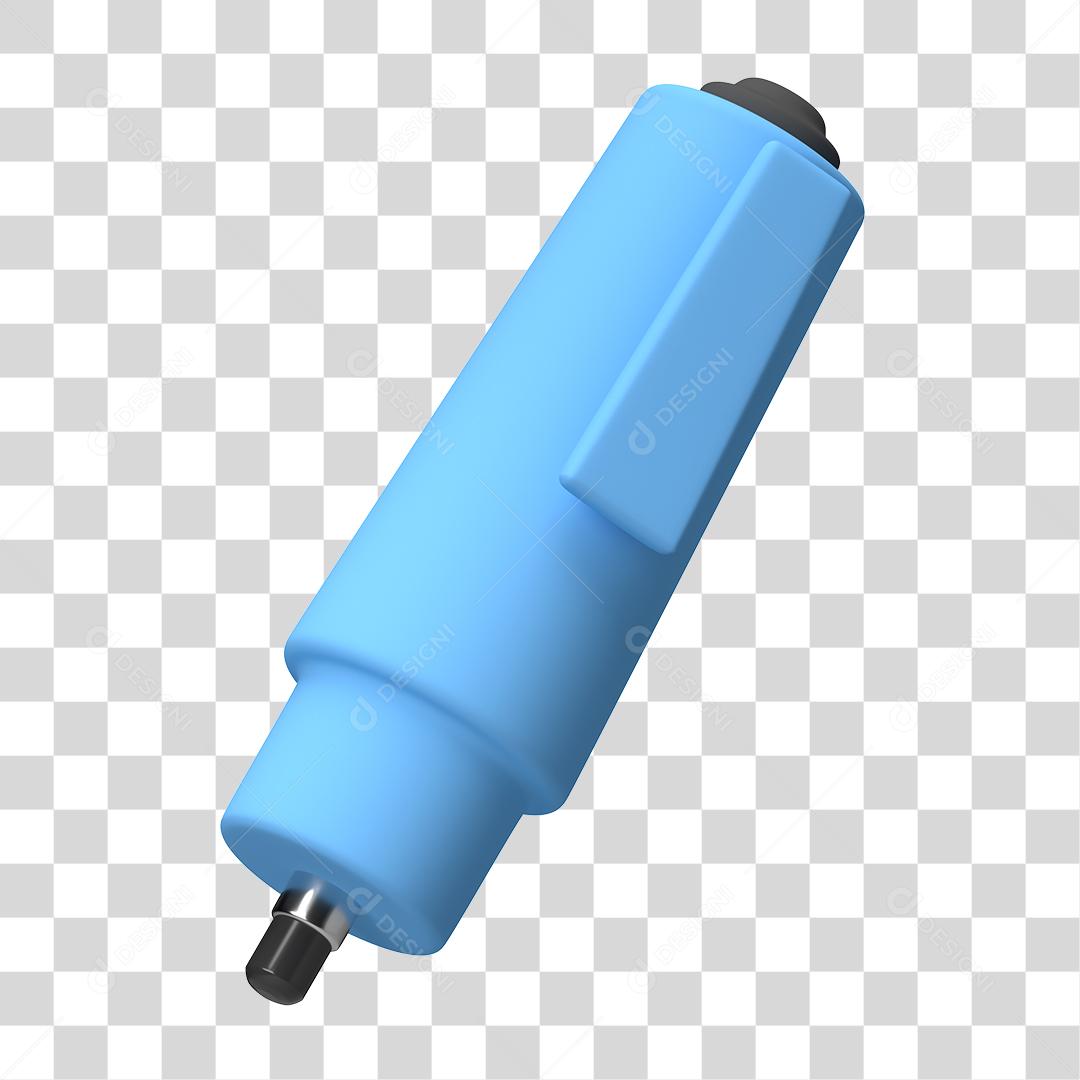 Caneta Azul Elemento 3D PNG Transparente