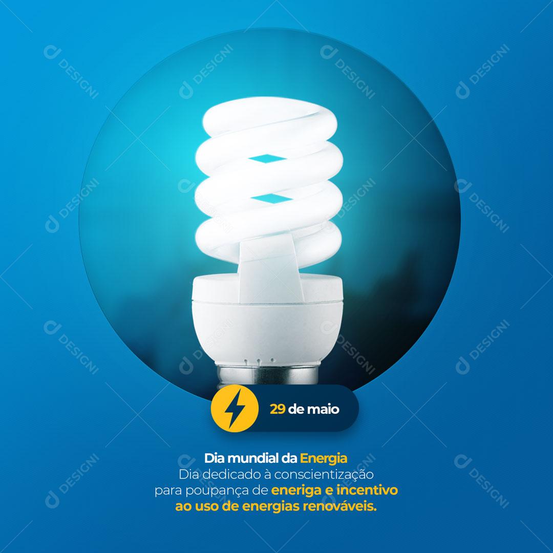 Social Media Dia Mundial da Energia PSD Editável