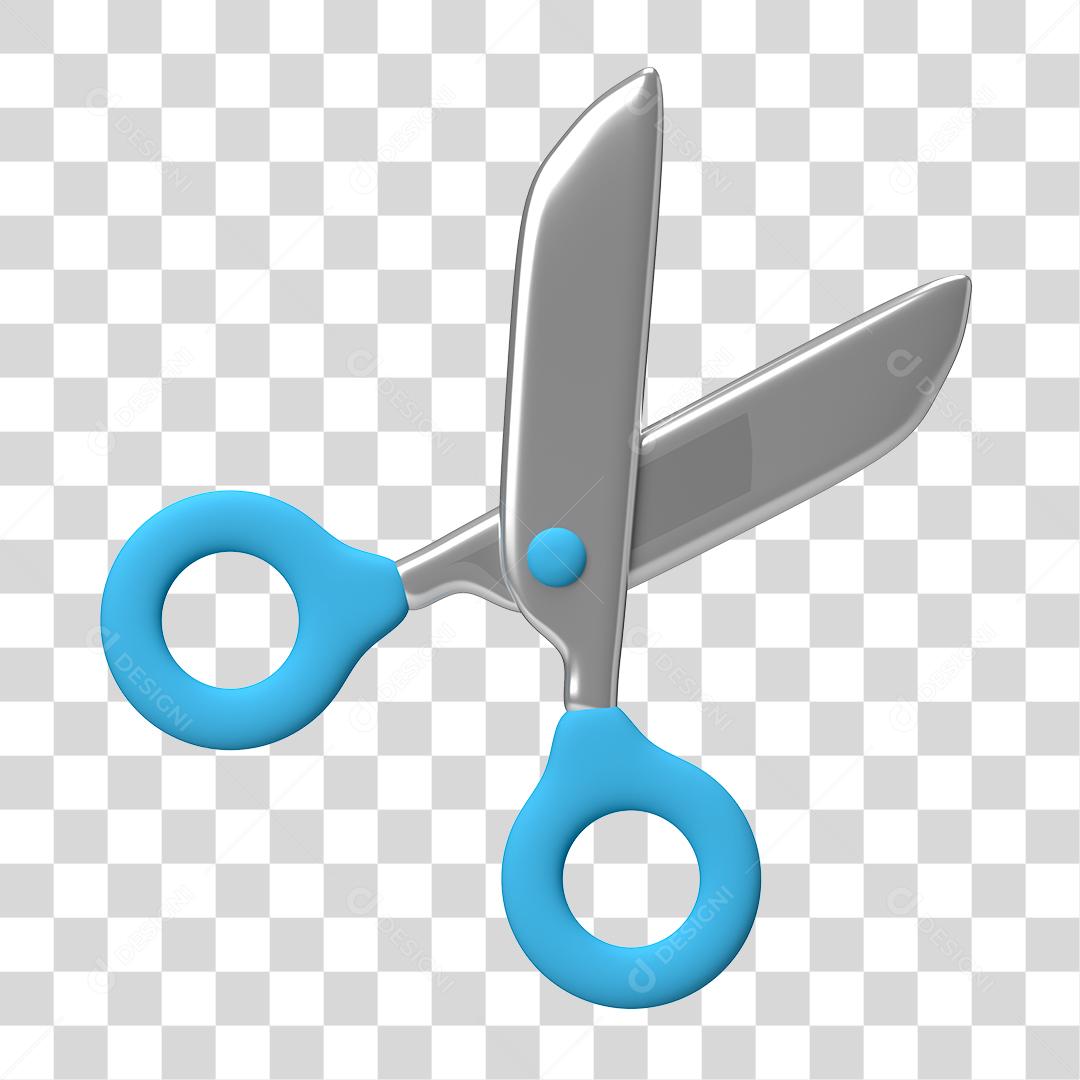 Tesoura de Corte Elemento 3D Para Composição PNG