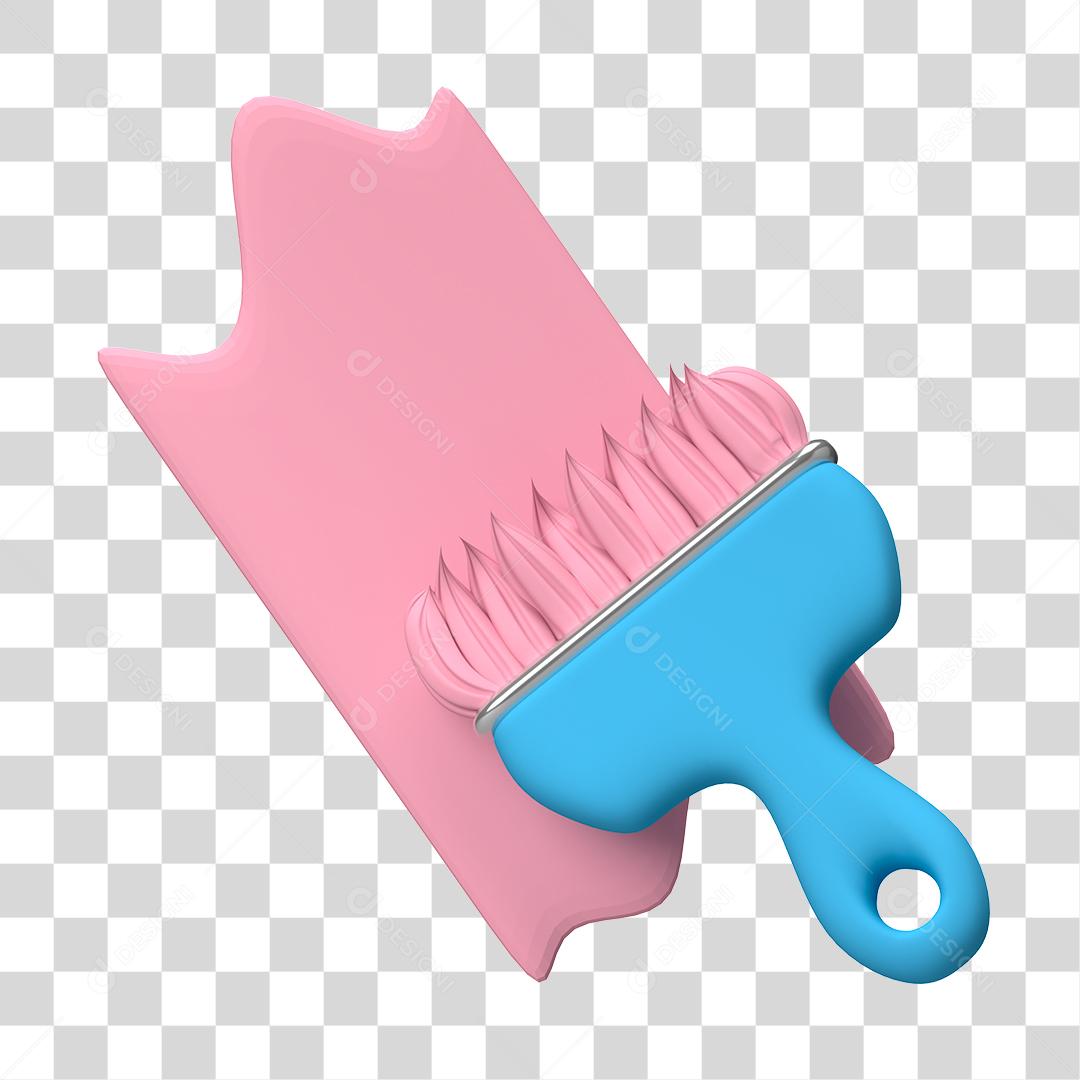 Pincel de Pintura Elemento 3D PNG Transparente