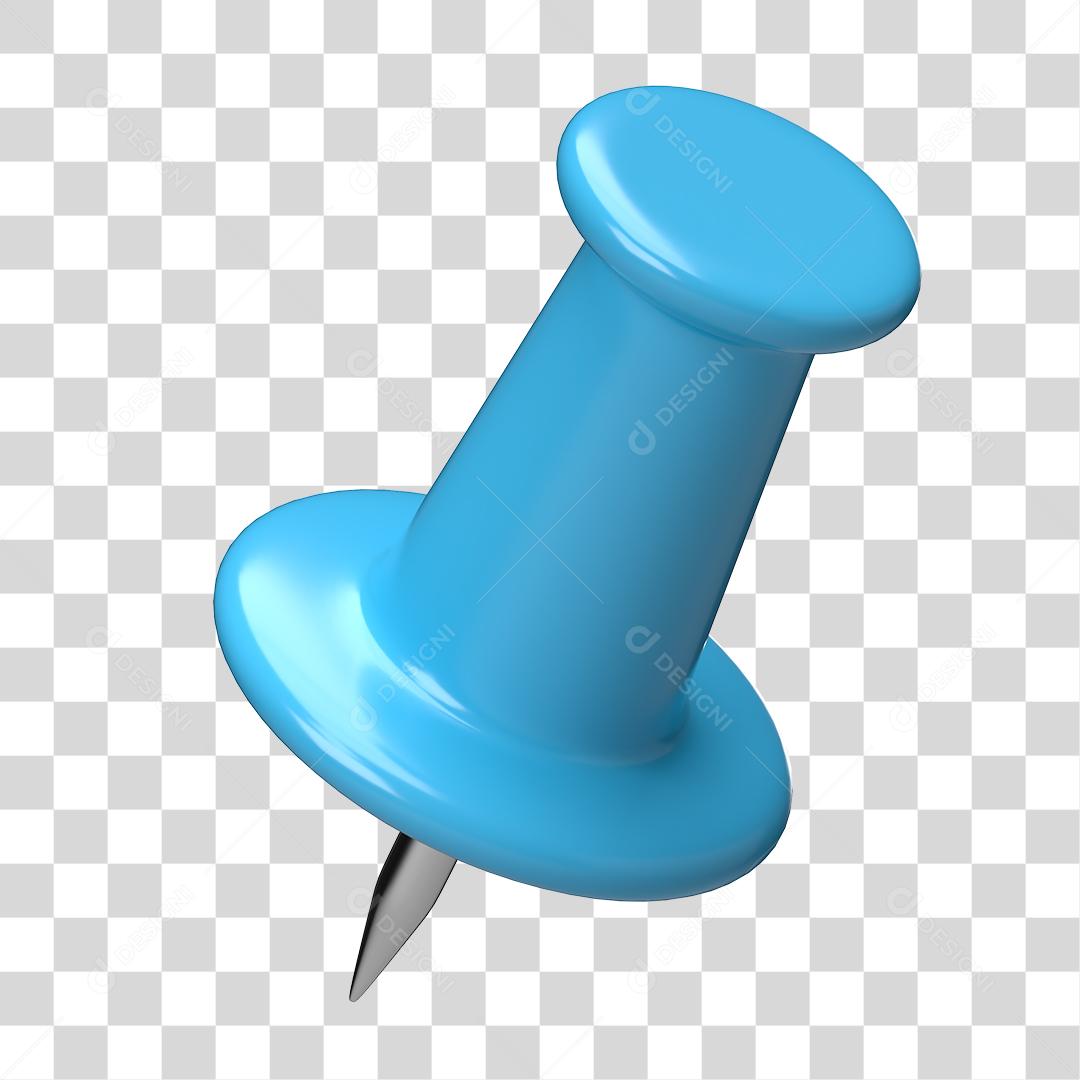 Tachinha Azul Pino Elemento 3D Para Composição PNG
