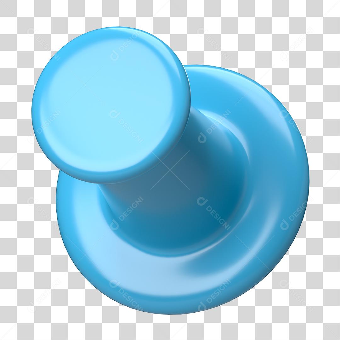 Tachinha Azul Pino Elemento 3D Para Composição PNG