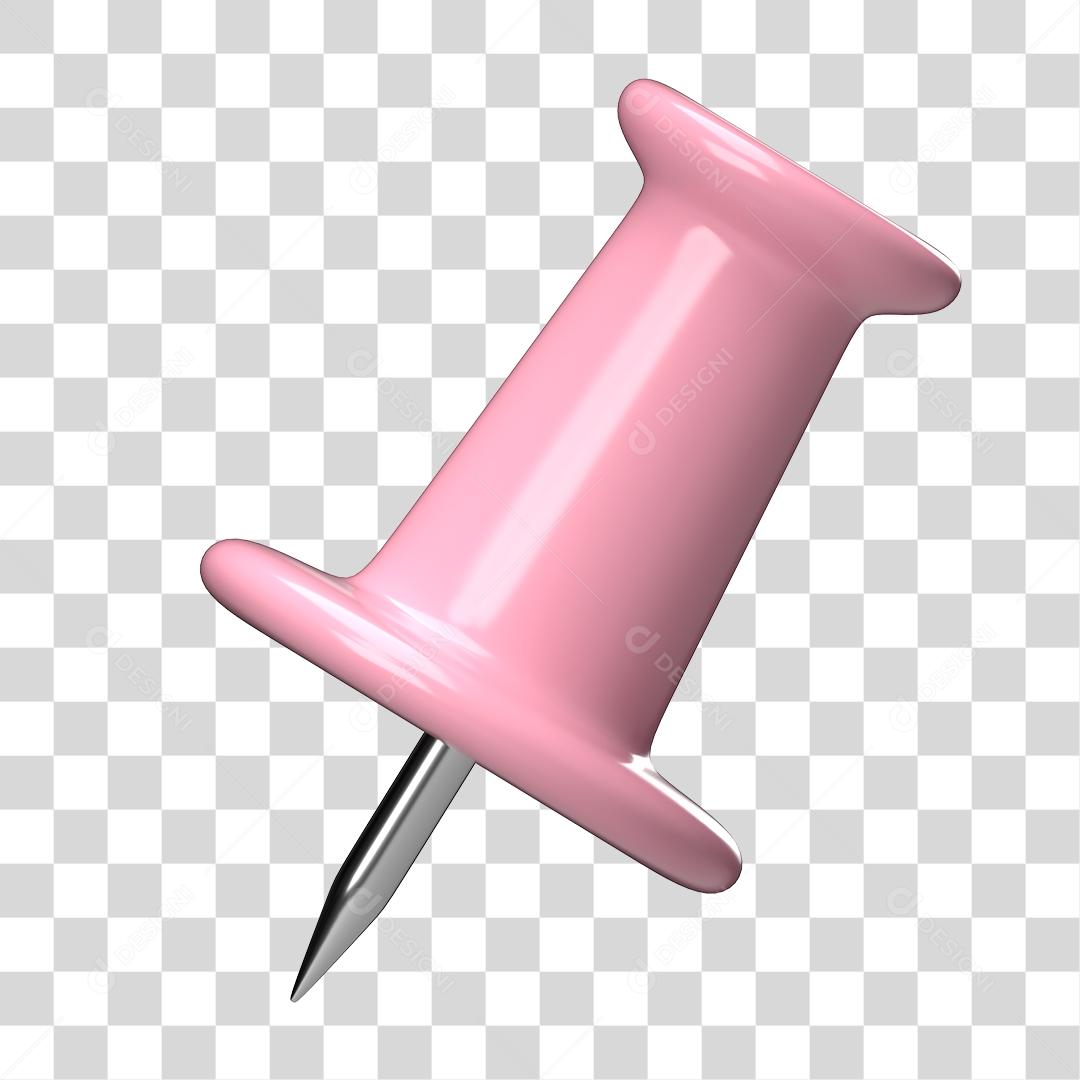 Alfinete pino plástico rosa 3D Para Composição PNG