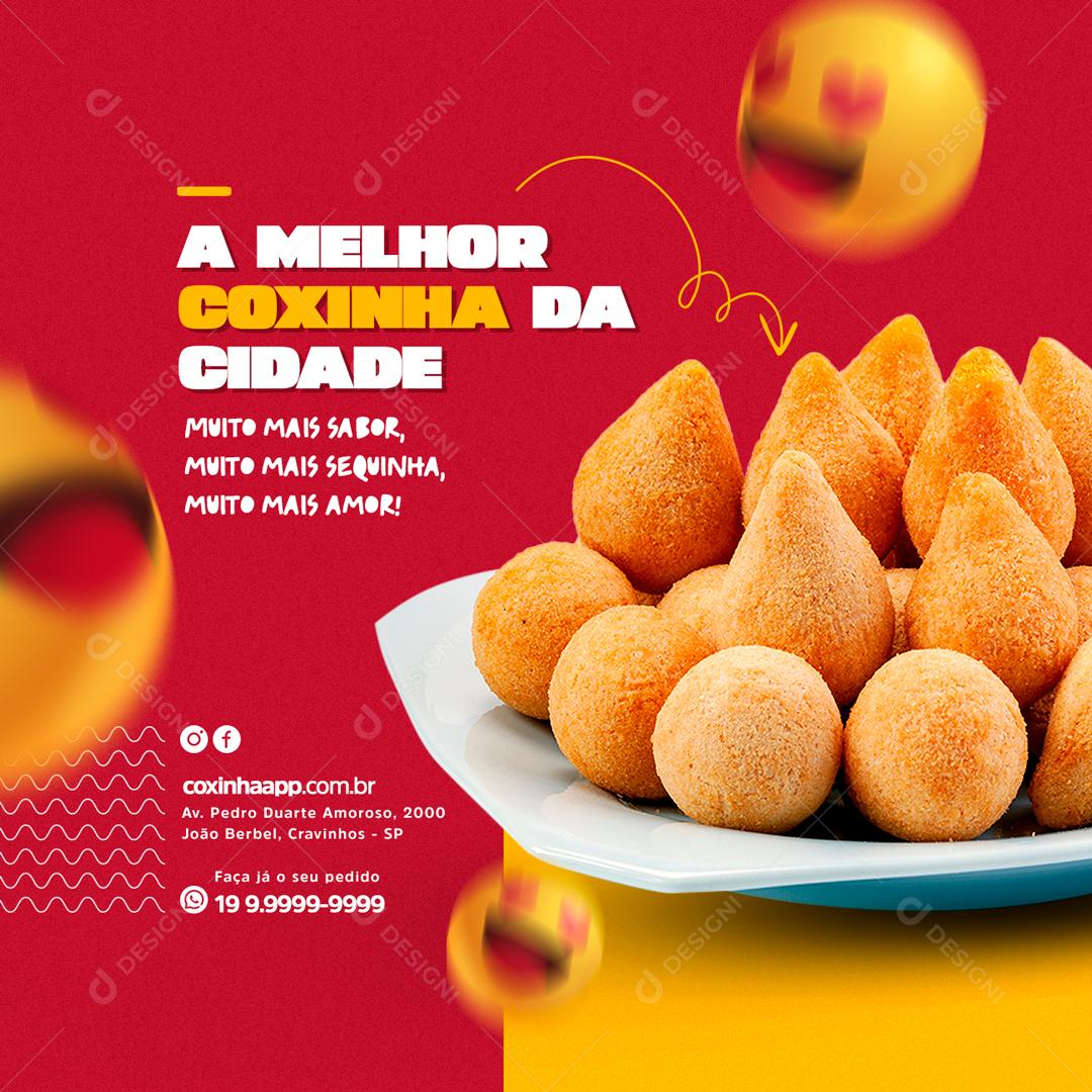 Social Media A Melhor Coxinha da Cidade Salgados PSD Editável