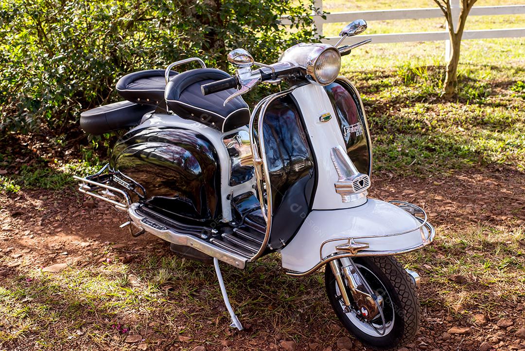 Vespa old vintage scooter. Details of the old Brazilian Lambretta