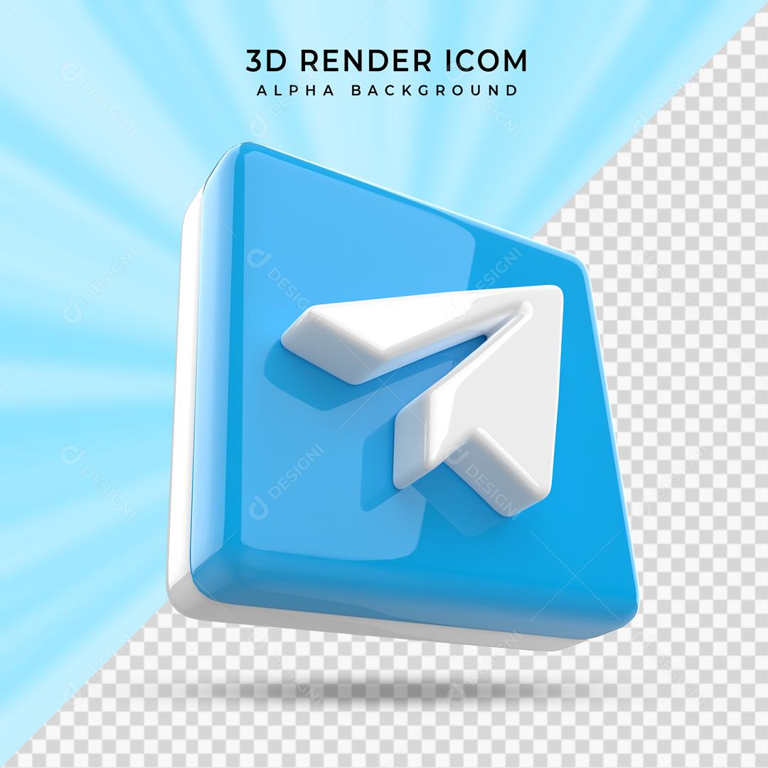 Telegram Elemento 3D Para Composição PSD