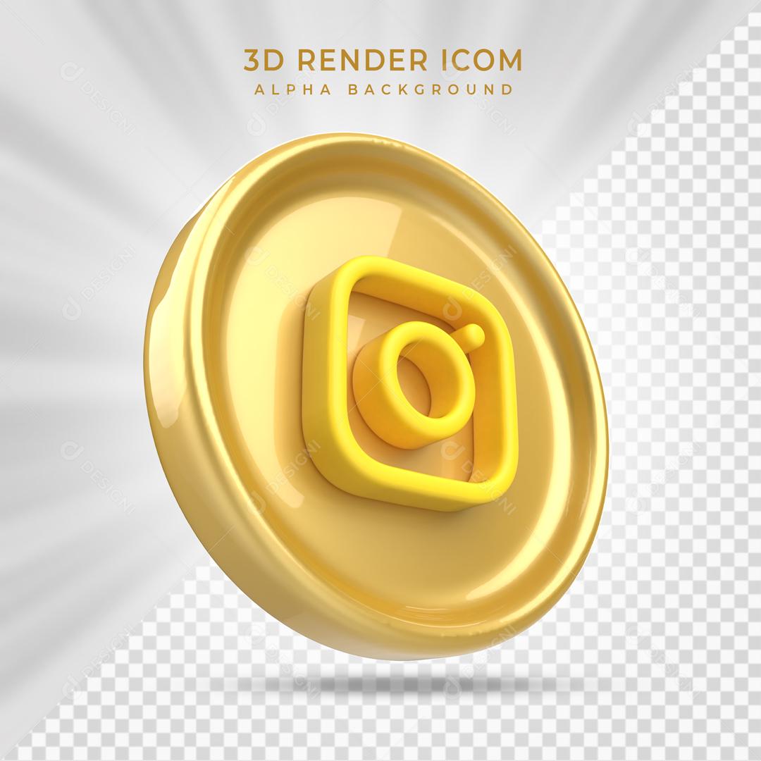 Instagram Ícone 3D Para Composição PSD