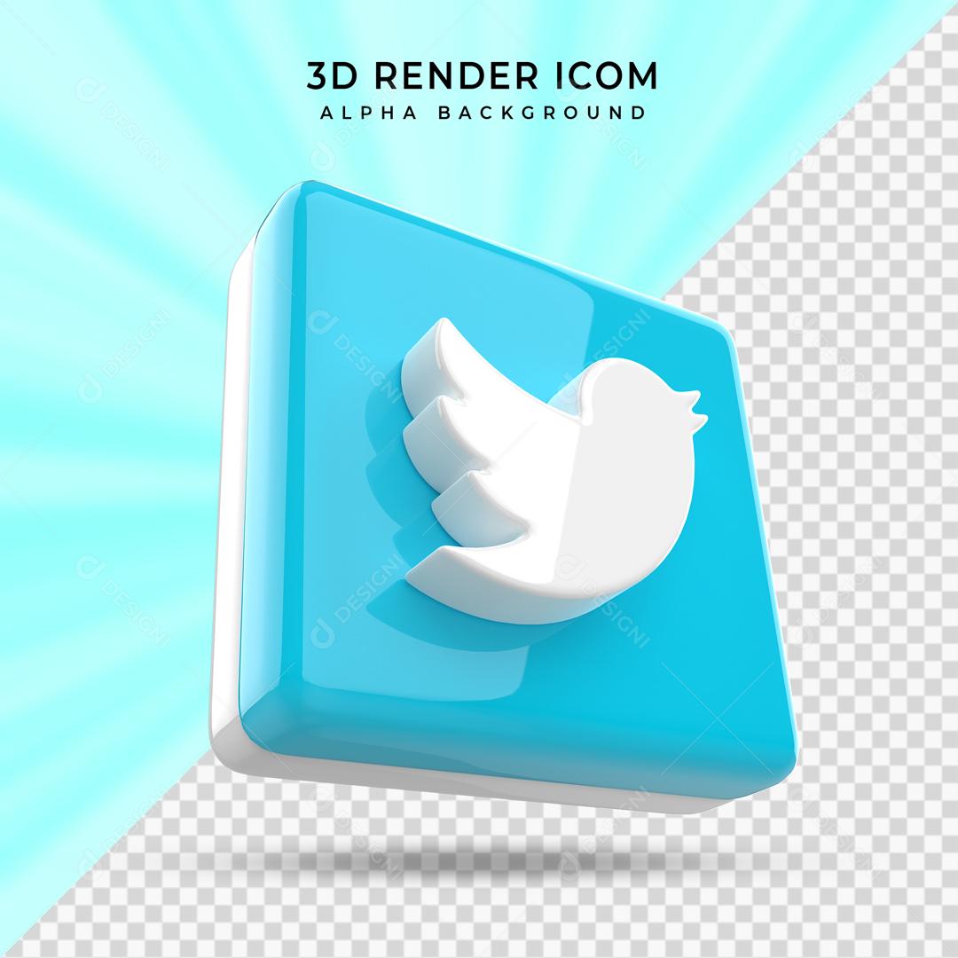 Twitter Elemento 3D Para Composição PSD