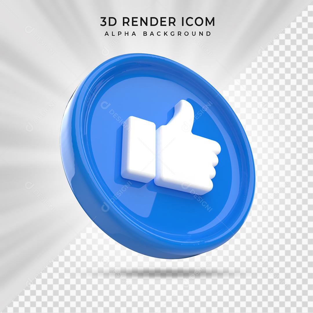 Like 3D Elemento Para Composição PSD