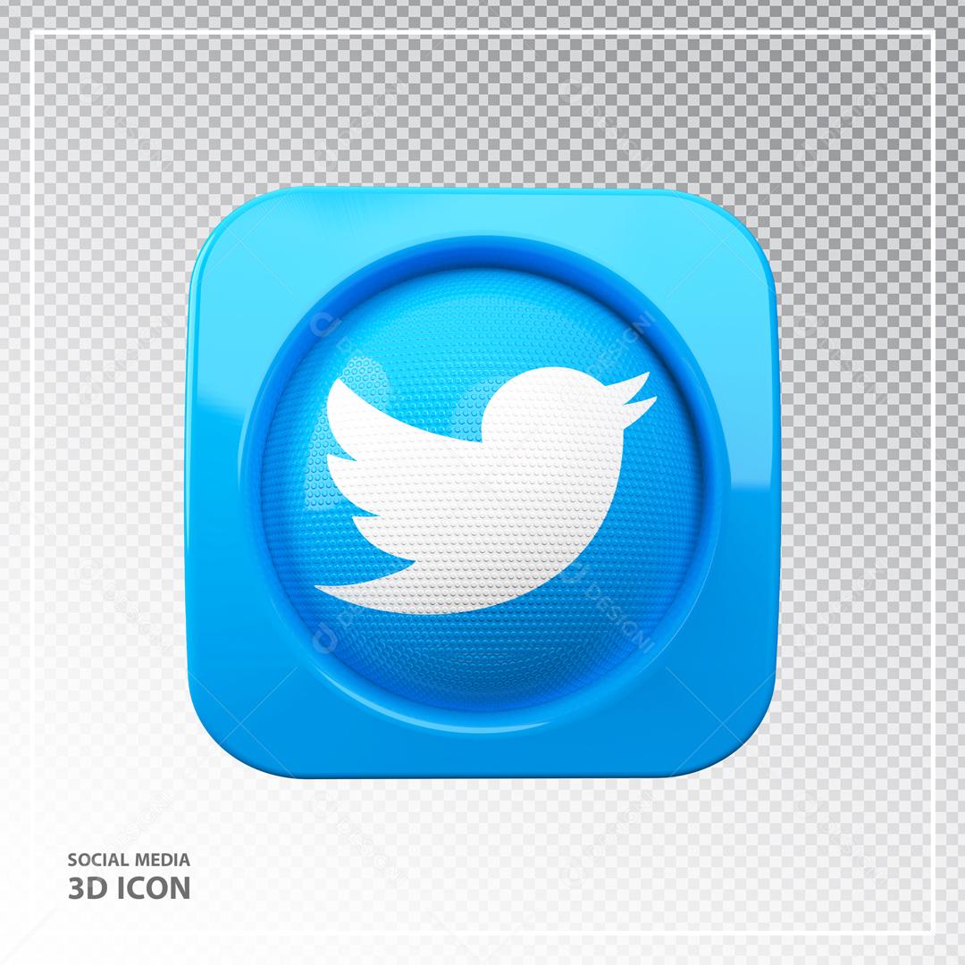 Twitter Elemento 3D Para Composição PSD
