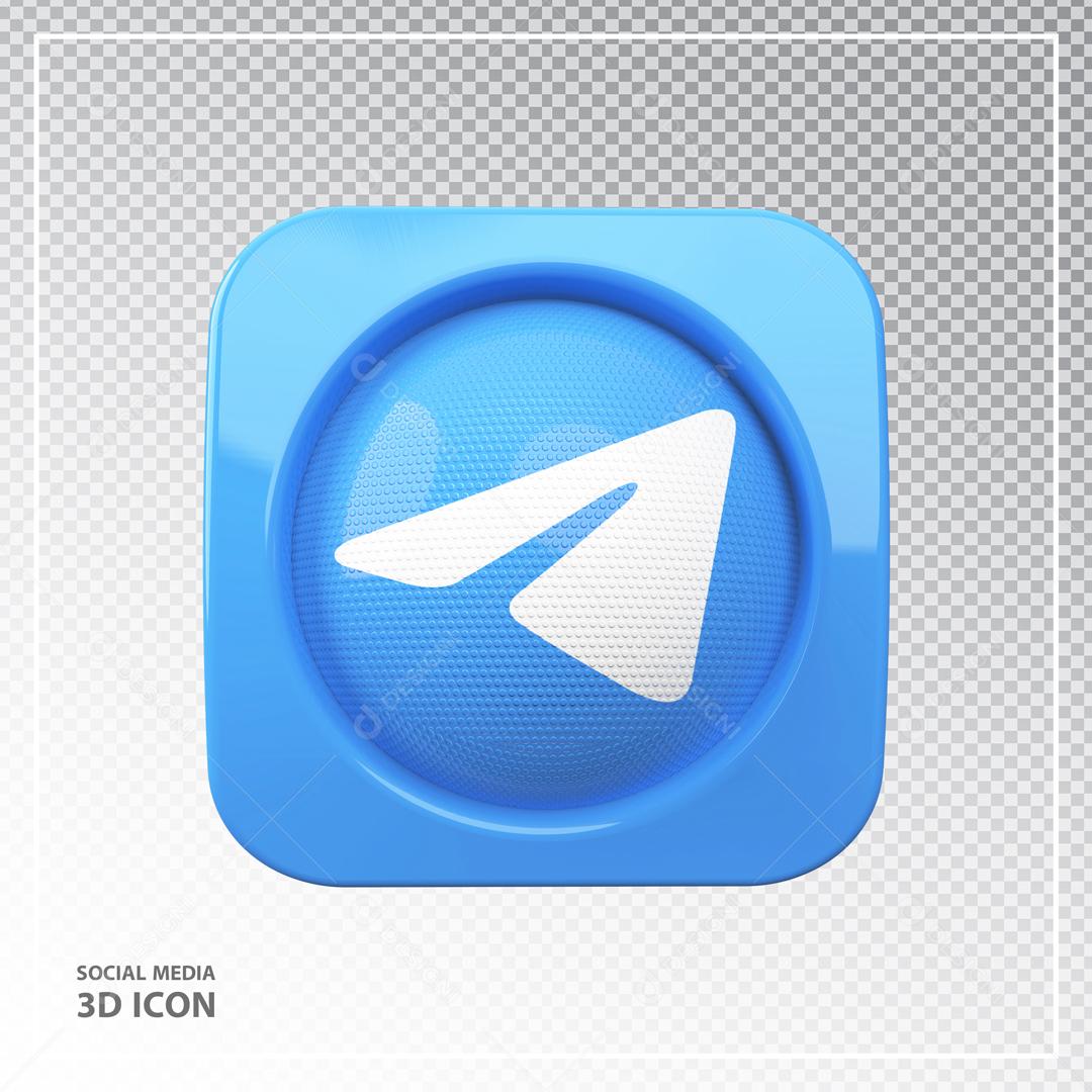 Telegram Elemento 3D Para Composição PSD