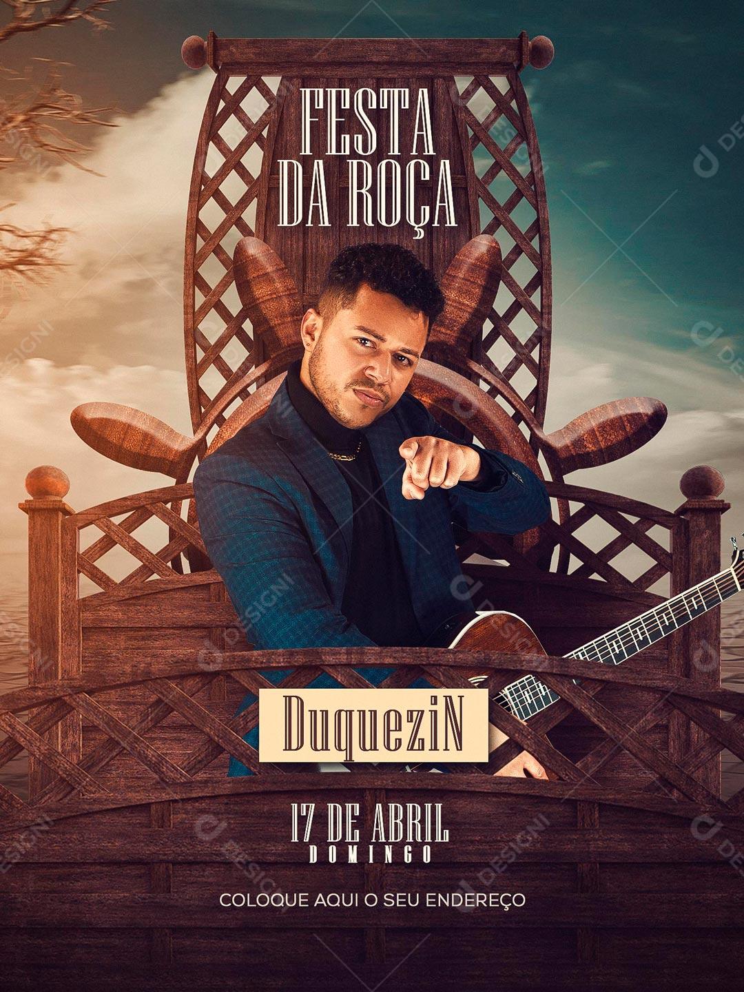 Flyer Festa Da Roça Duquezin 17 De Abril Social Media PSD Editável