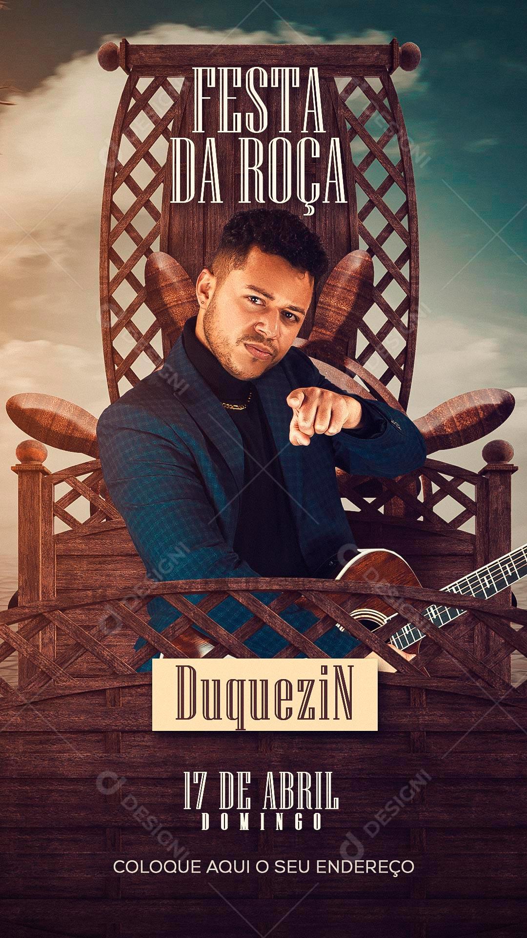 Flyer Festa Da Roça Duquezin 17 De Abril Social Media PSD Editável