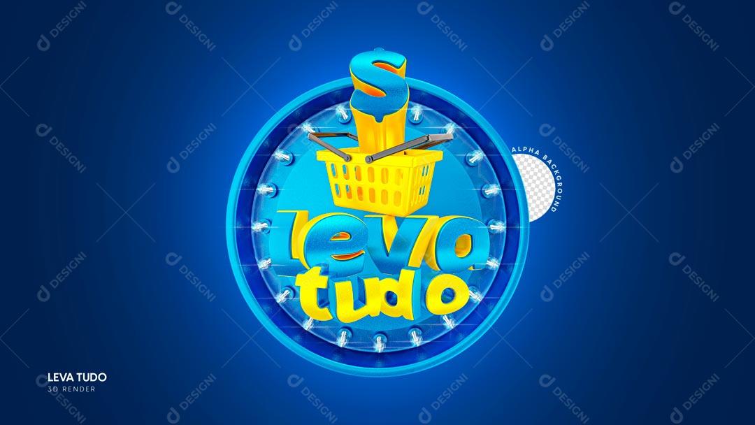 Selo 3D Promoção Levo Tudo PSD