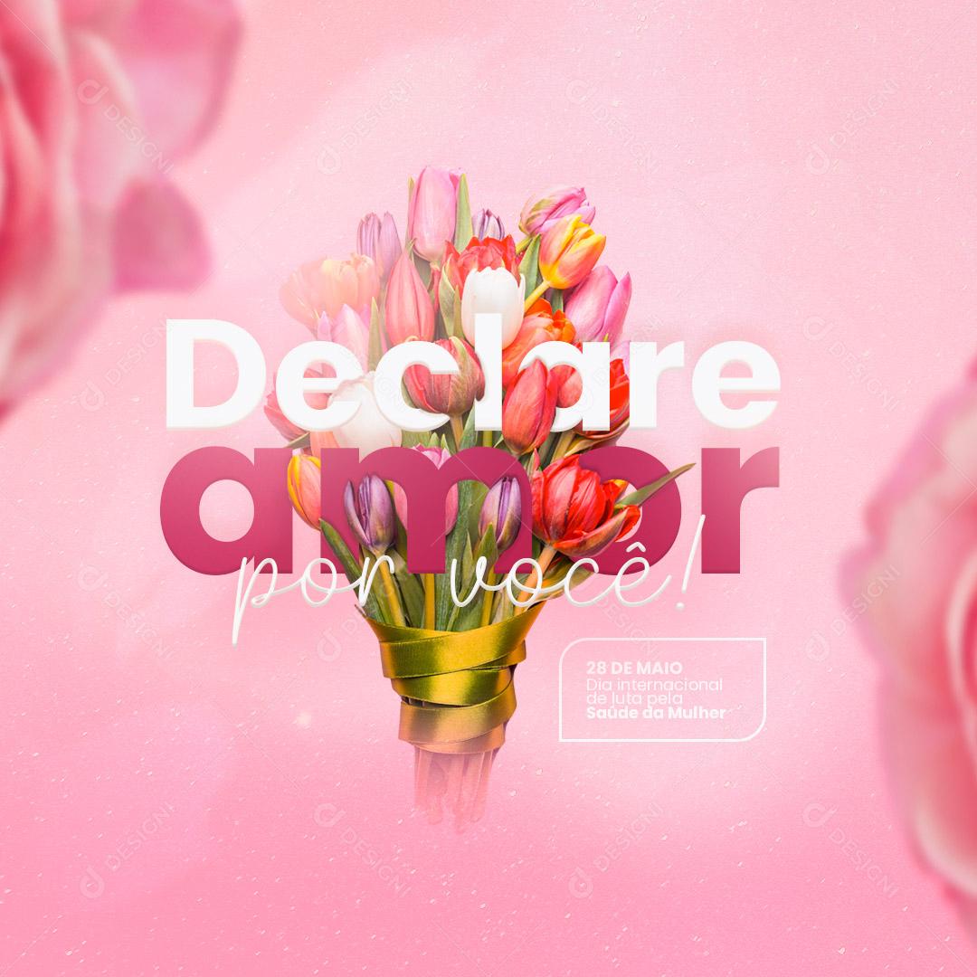 Post Dia Internacional de Luta pela Saúde da Mulher 28 de Maio Social Media PSD Editável